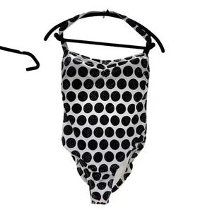 La Blanca Women's One Piece Polka Dot Swimsuit with Belt Black Size 12